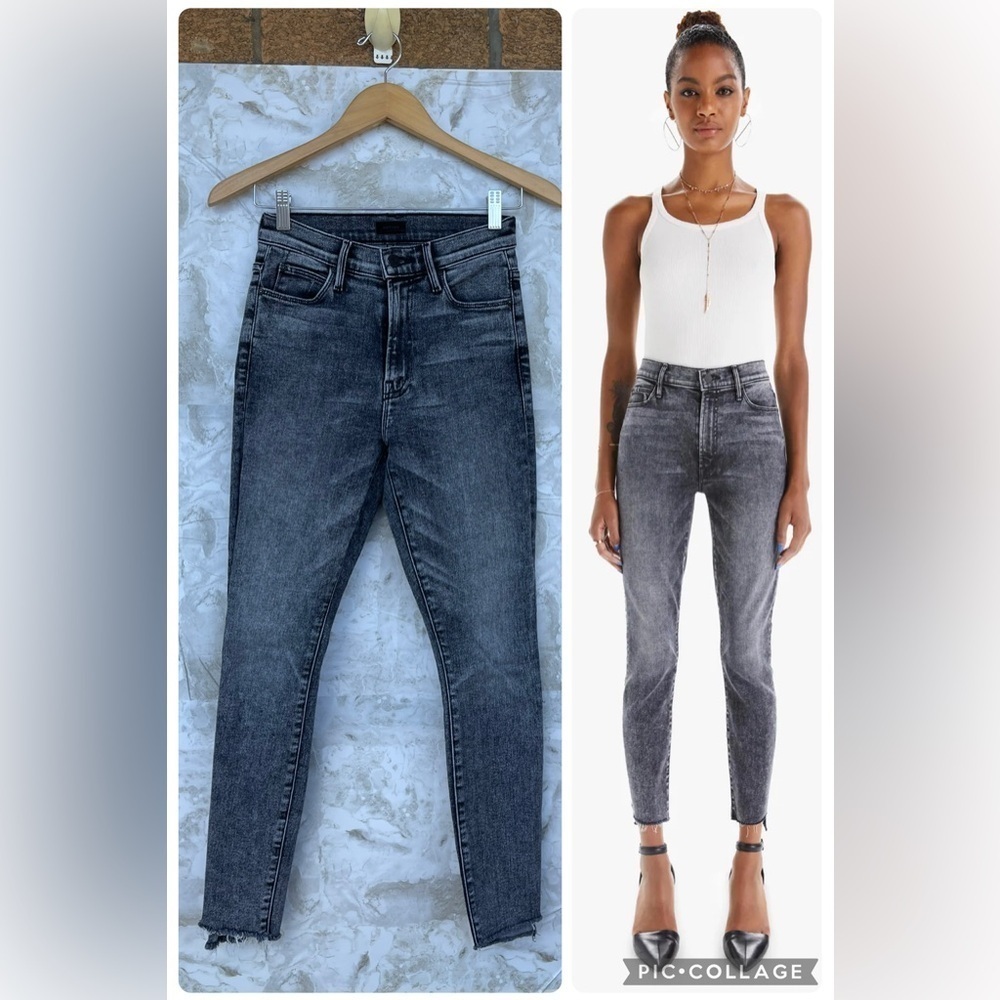 Mother - Stunner Zip Ankle Step Fray Skinny Jeans in Train Stops size 25